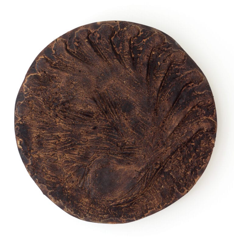Mixed media, burned wood sculpture D-50