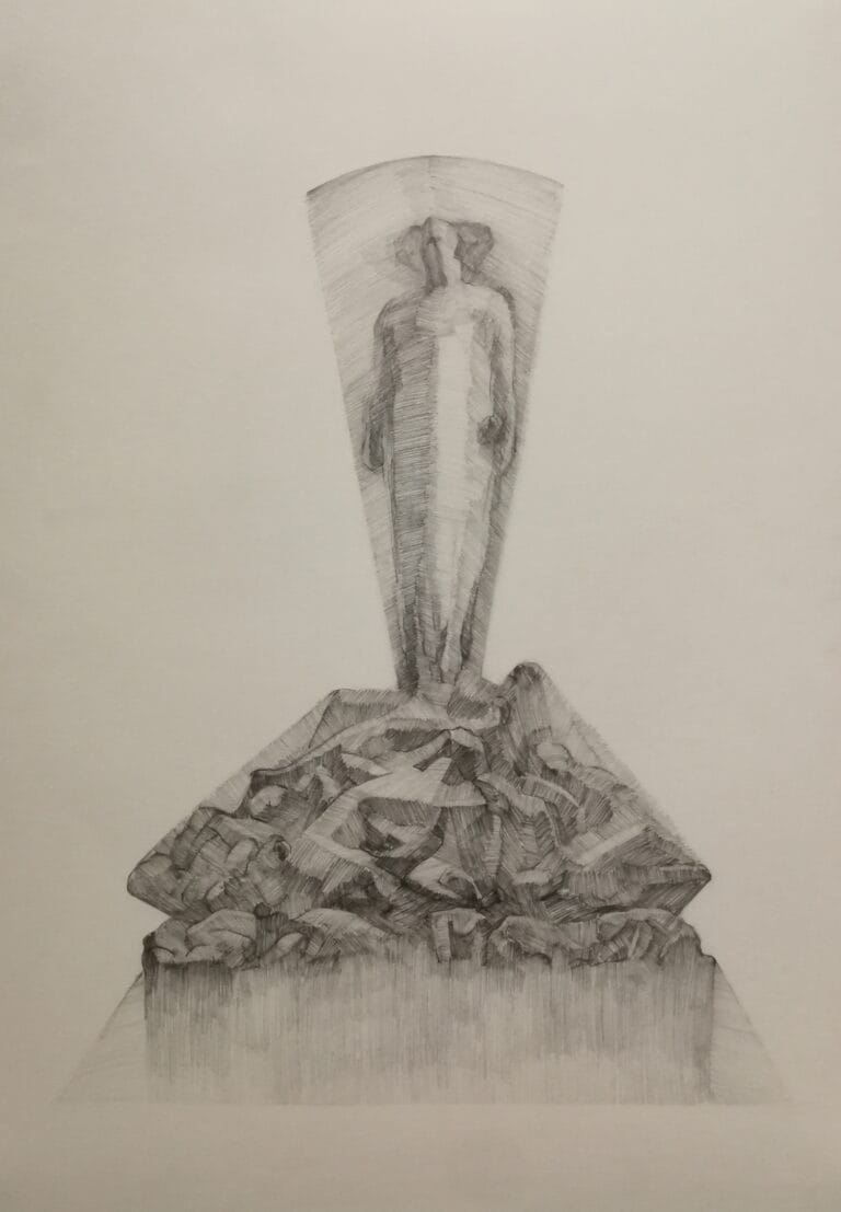 Synthetic Emergence, 72x50 cm, pencil on paper